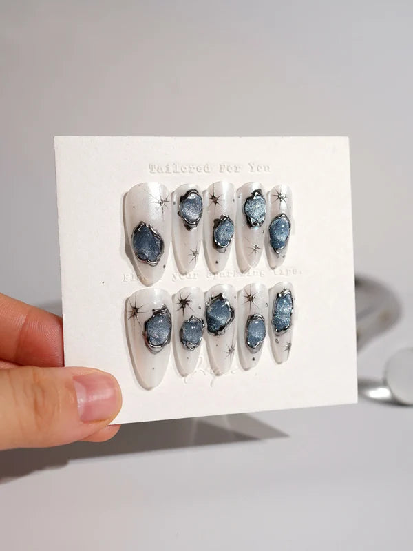 15 Best Blue Long Acrylic Nail Ideas in 2024