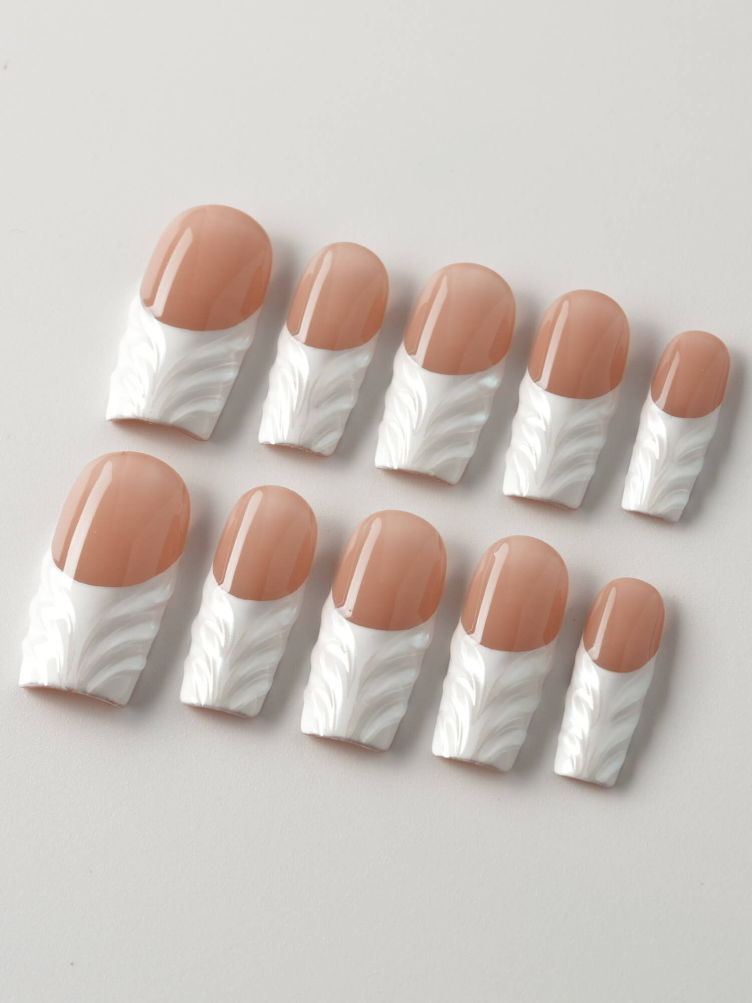 3D Classic | White French Tip | Press on Nails - Joyeenails - FT023 - XS / Medium Square