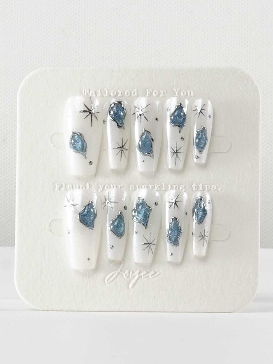 Glacier White&Blue - Joyeenails - DO031 - XS / Long Coffin