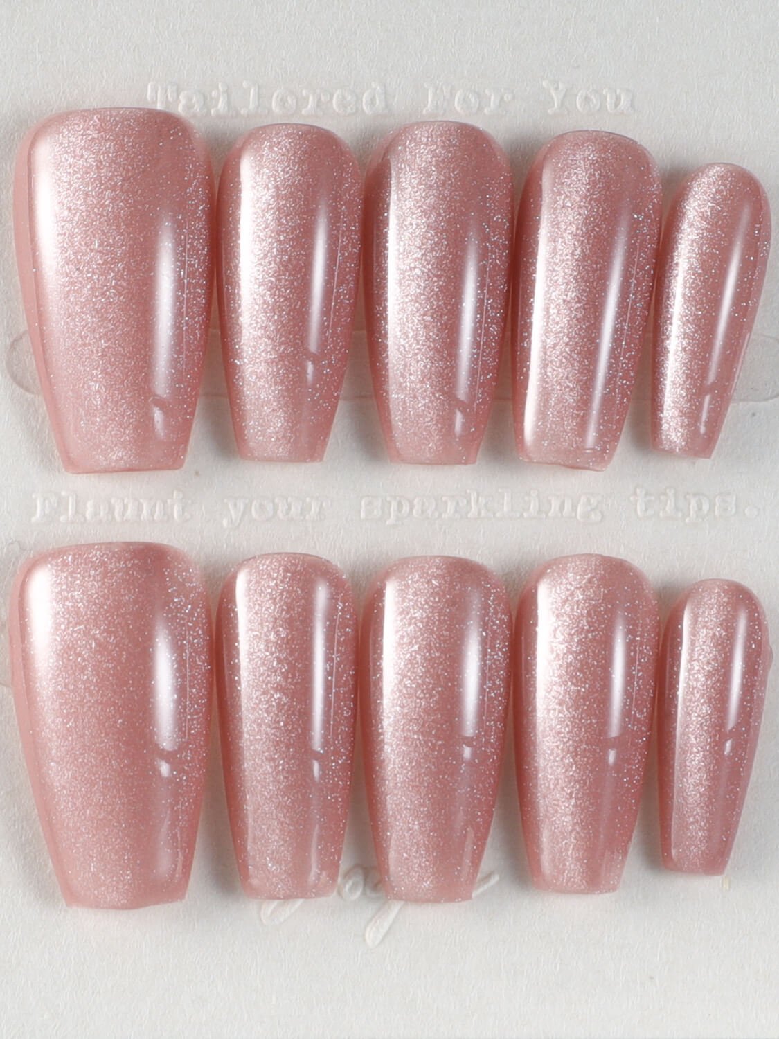 Nude Blush cat - eye - Joyeenails - CE001 - XS / Medium Coffin