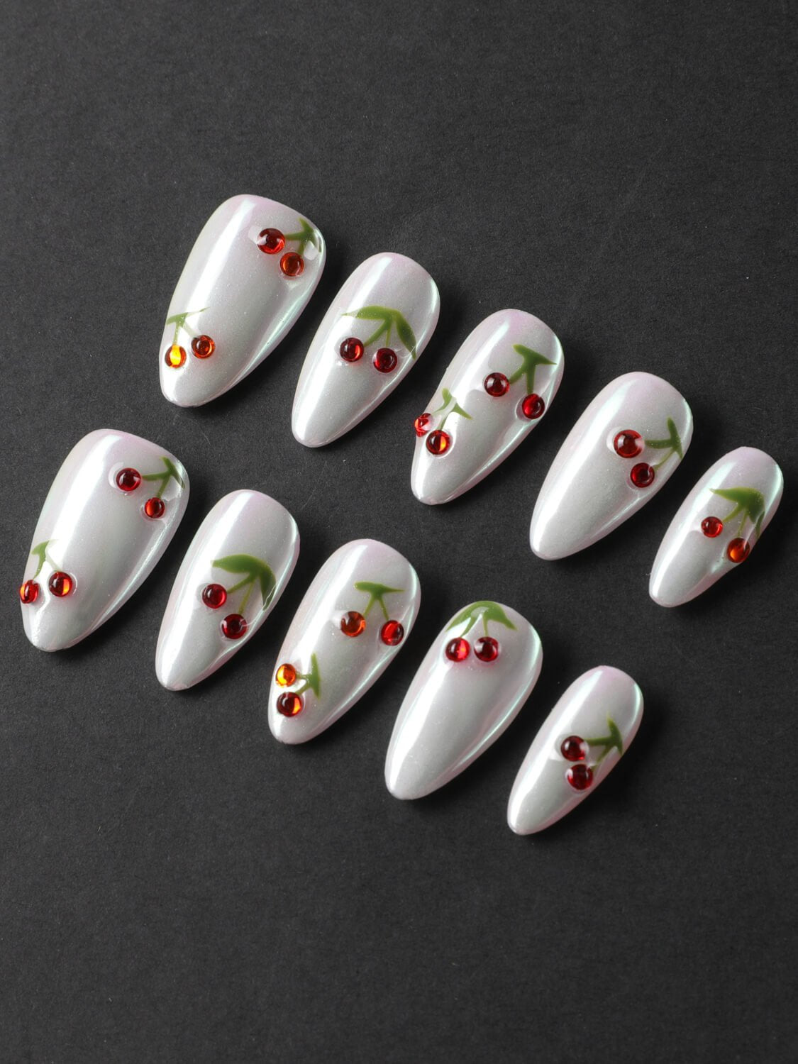 Cherry Fizz White - Joyeenails - SA043 - XS / Short Almond