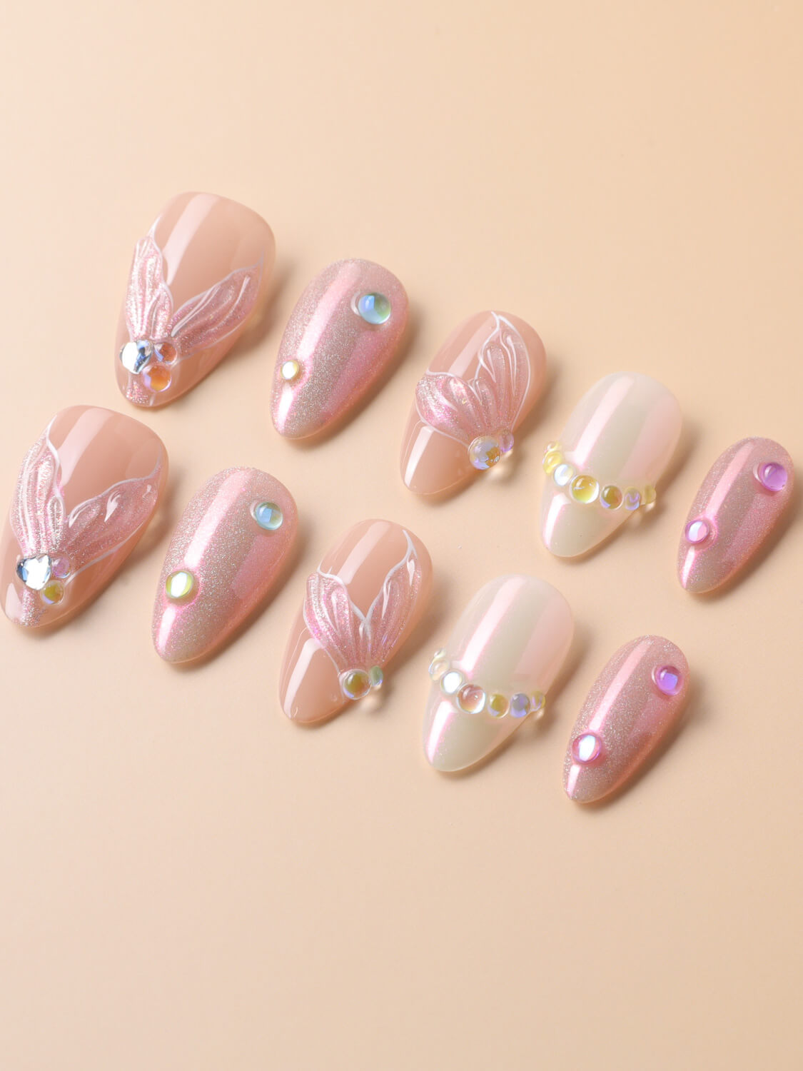 Nude Pink Siren Song Short Almond Press on nails | Ready to ship