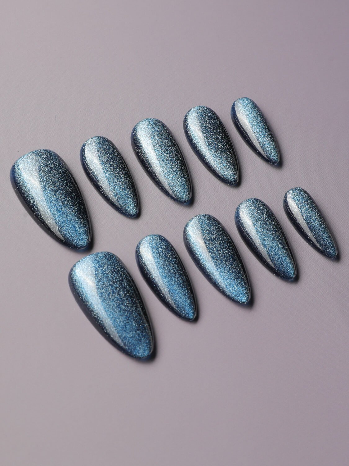 Deep Blue Cat - eye - Joyeenails - CE028 - XS / Short Almond