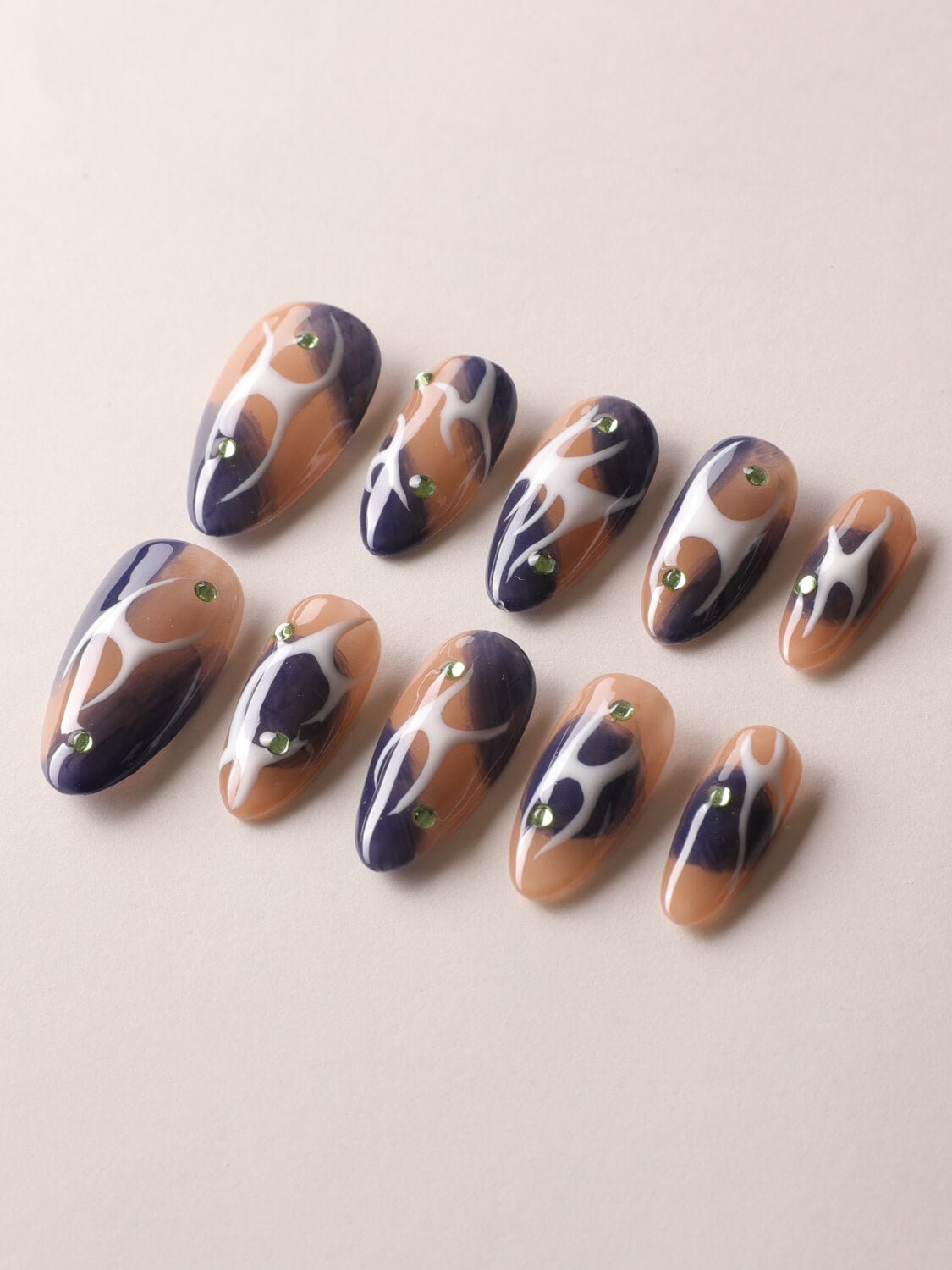 Blue Fire nails - Joyeenails - DO009 - XS / Medium Almond