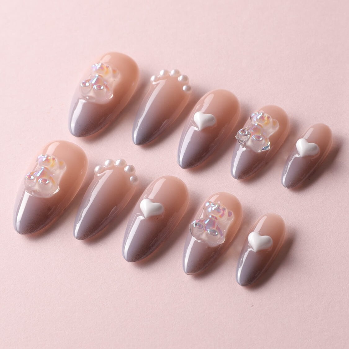 Bear Hug Nude Nails - Joyeenails - CU017 - XS / Medium Almond