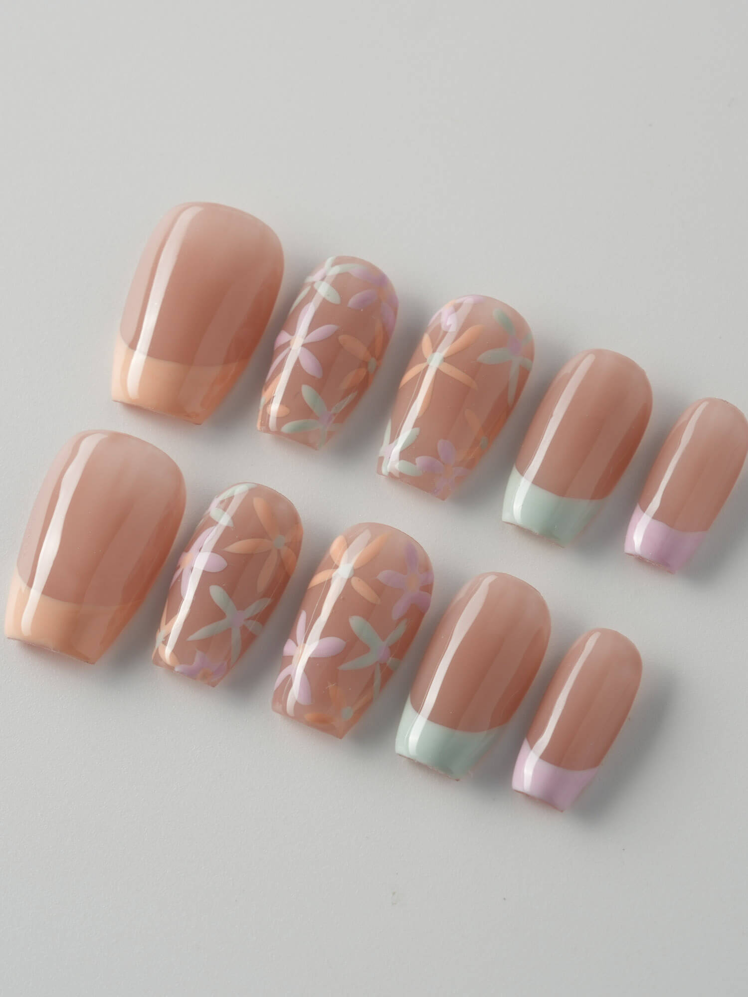 Ranbow French tips - Joyeenails - SA035 - XS / Short Coffin