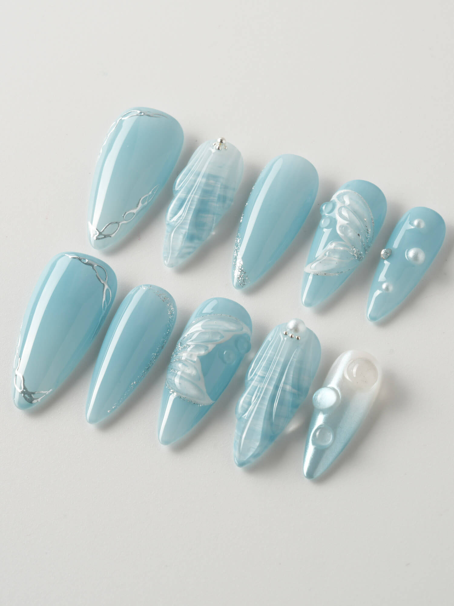 Mermaid Tale - Joyeenails - LX036 - XS / Medium Stiletto