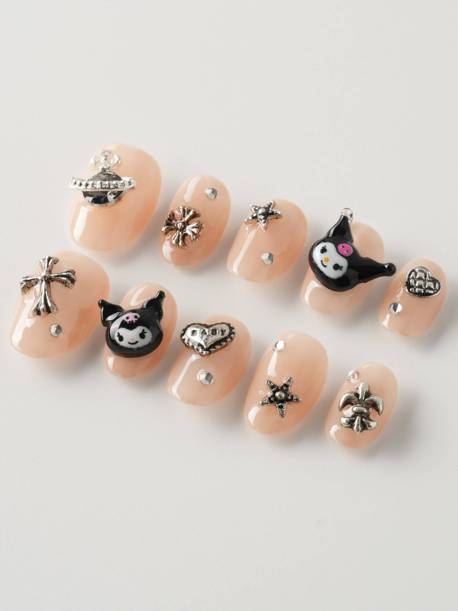 Kuromi Pop - Joyeenails - AN042 - 1 - XS / Extra Short Oval