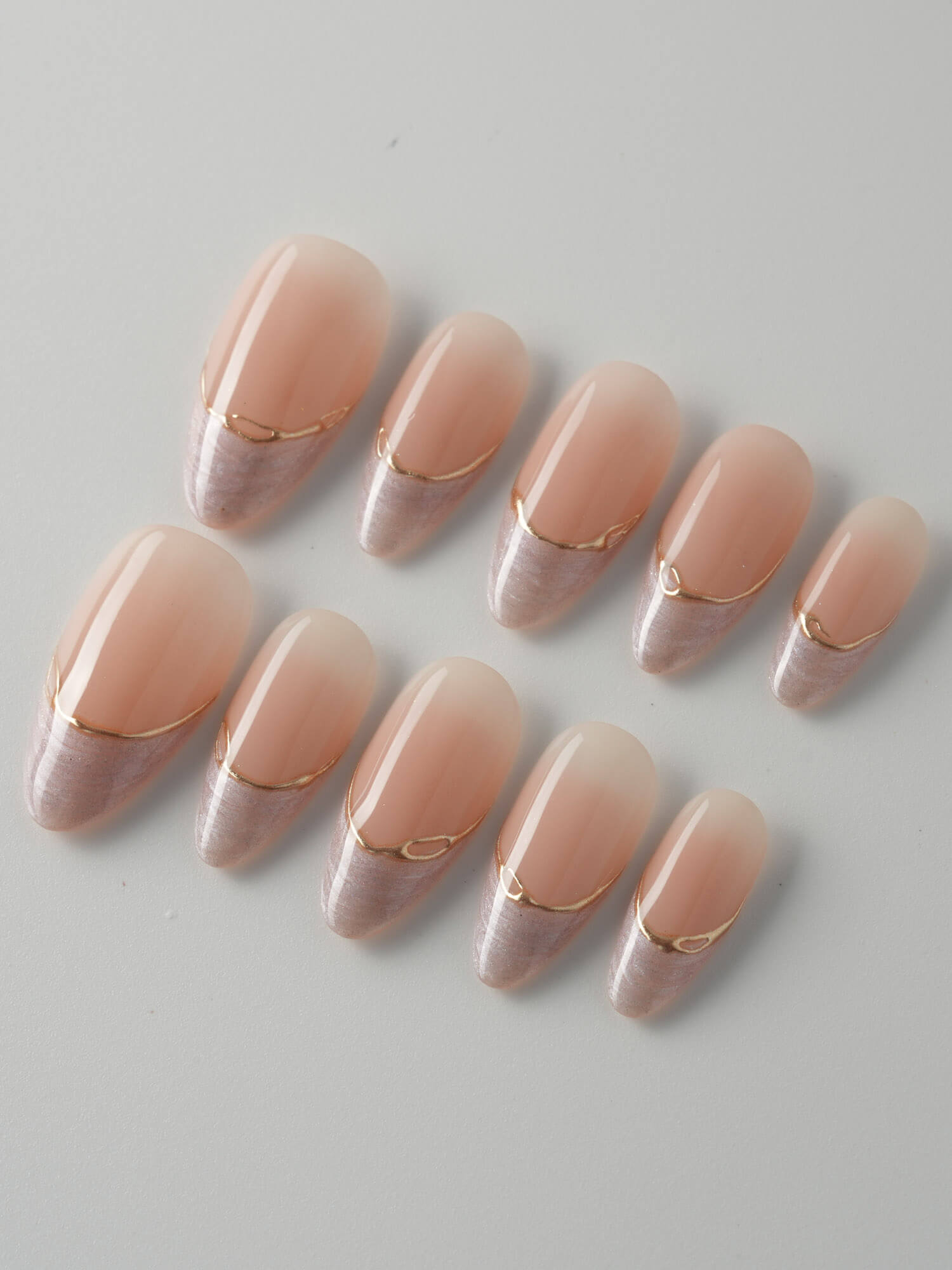 Nude French Tip | Press on Nails | Your Glow - Joyeenails - FT044 - L / Medium Almond