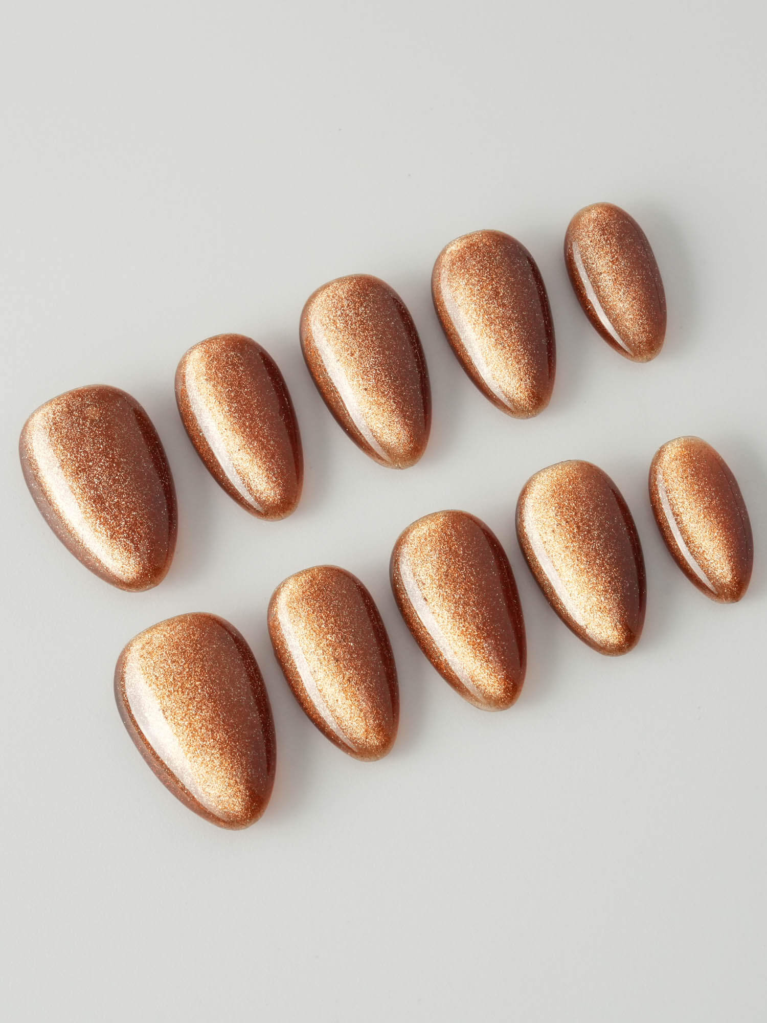 Light Brown Color Cat - Eye - Joyeenails - CE045 - XS / Extra Short Almond