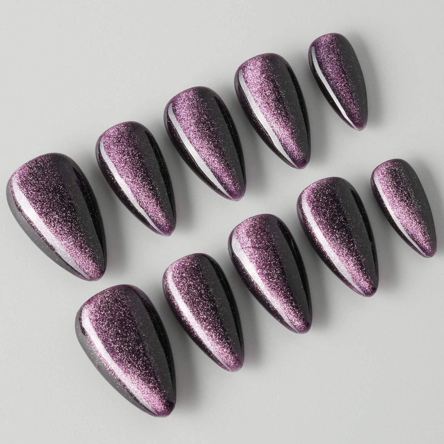 Mauve Nail Color Cat - eye - Joyeenails - CE018 - XS / Short Stiletto