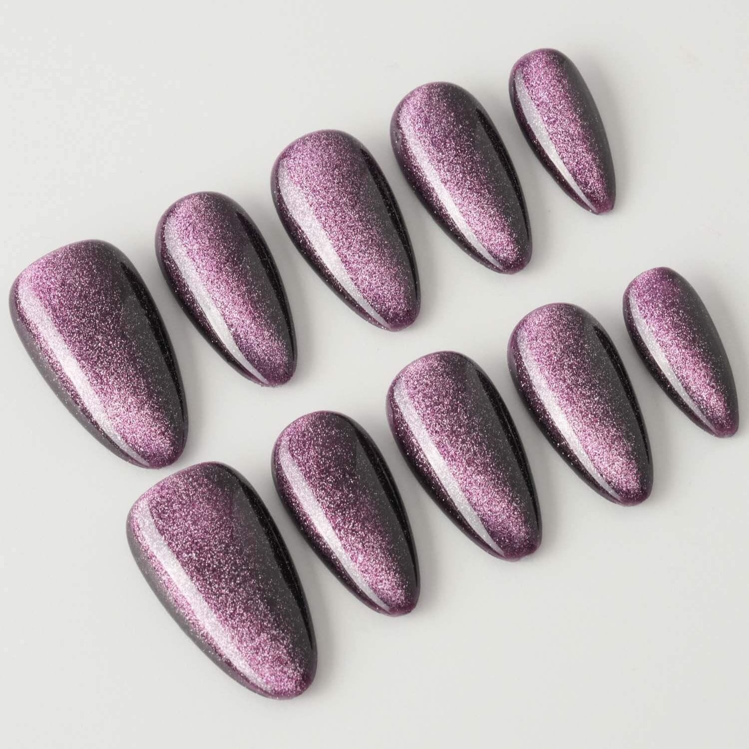 Mauve Nail Color Cat - eye - Joyeenails - CE018 - XS / Short Almond