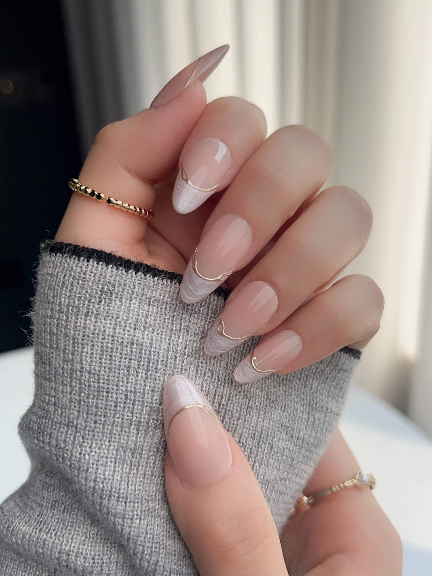 Nude French Tip | Press on Nails | Your Glow - Joyeenails - FT044 - S / Medium Almond