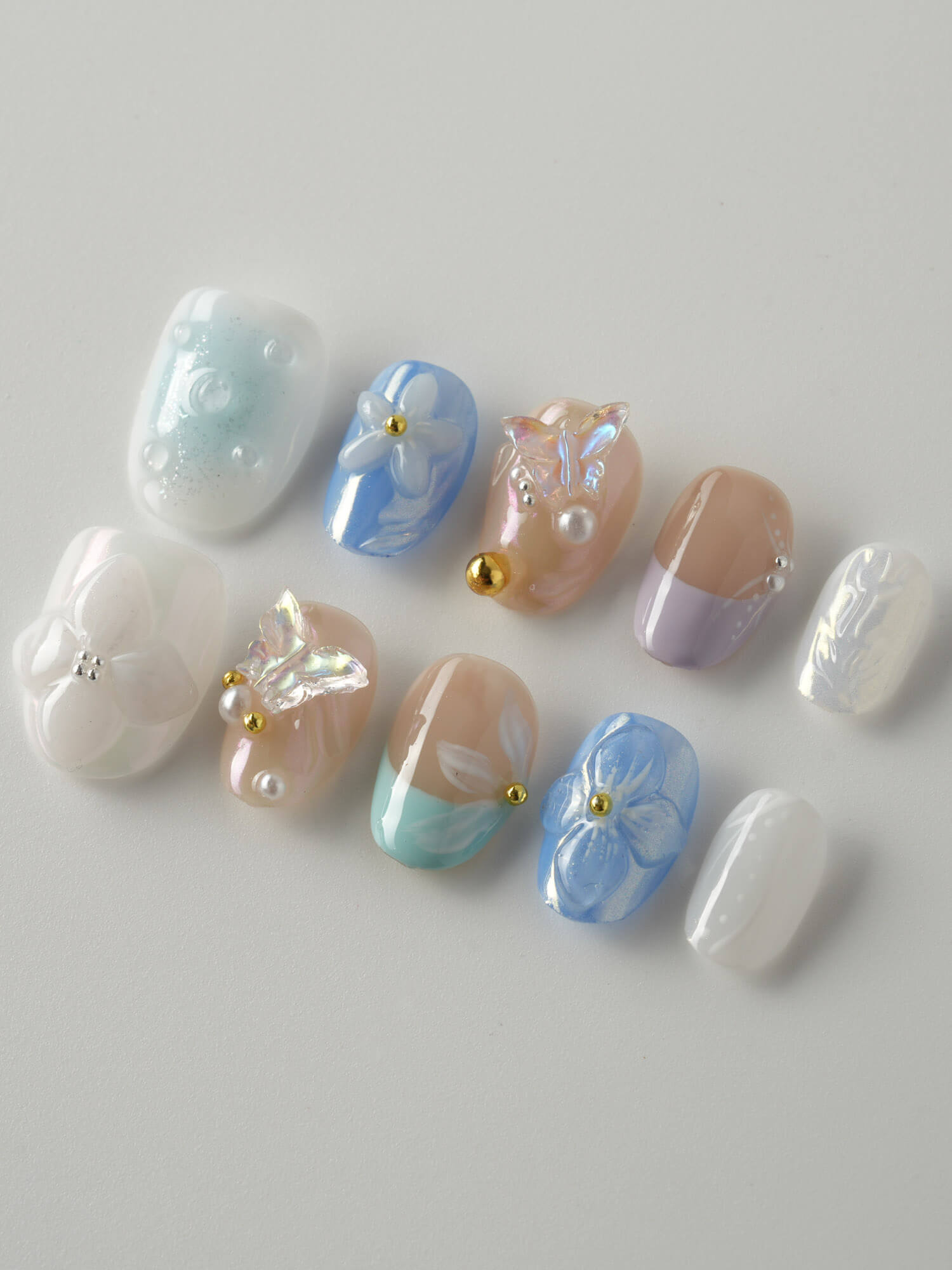 Aqua Petal - Joyeenails - LX032 - XS / Extra Short Oval