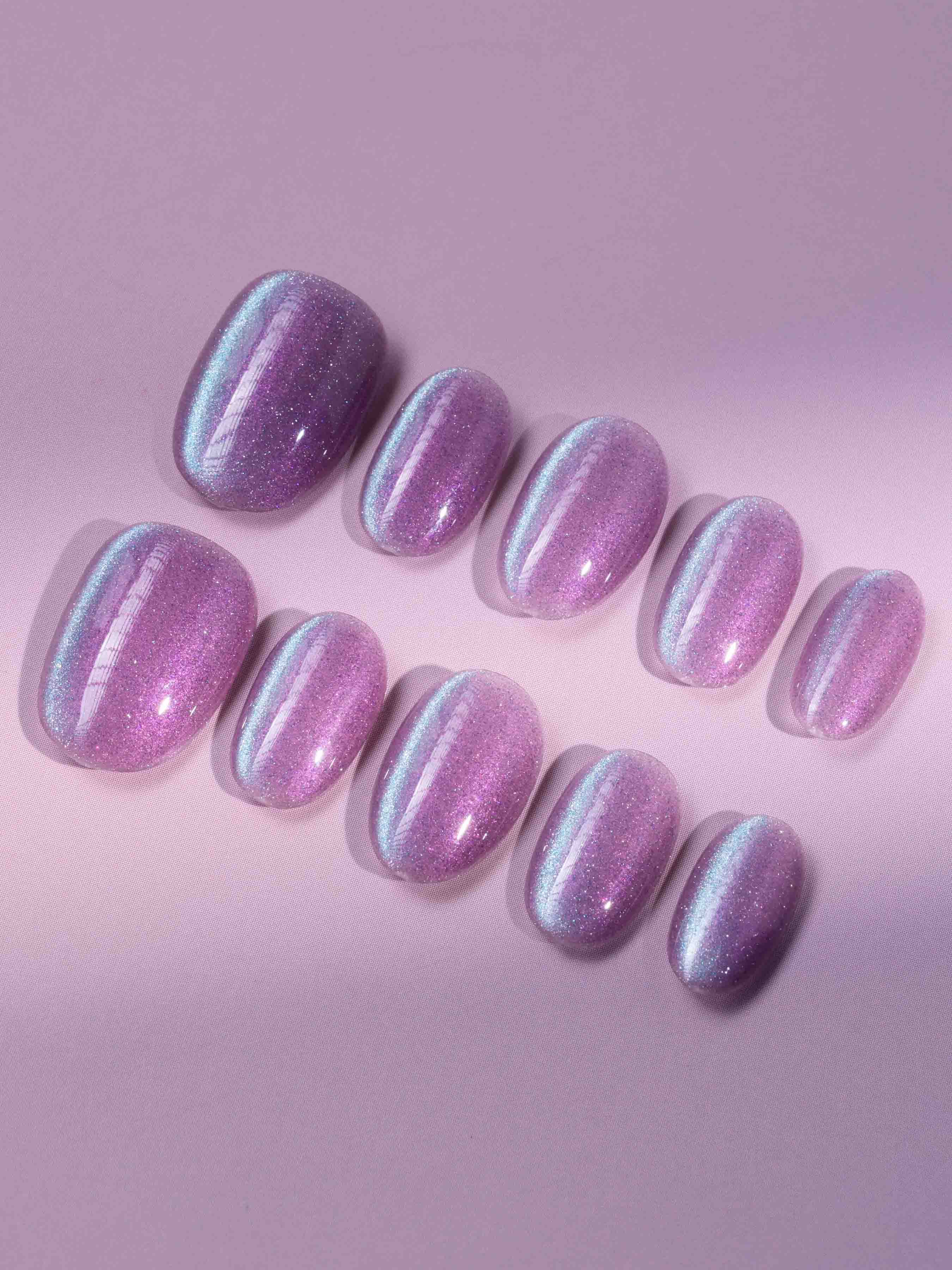 Purple planet - Joyeenails - CE057 - S / Extra Short Oval