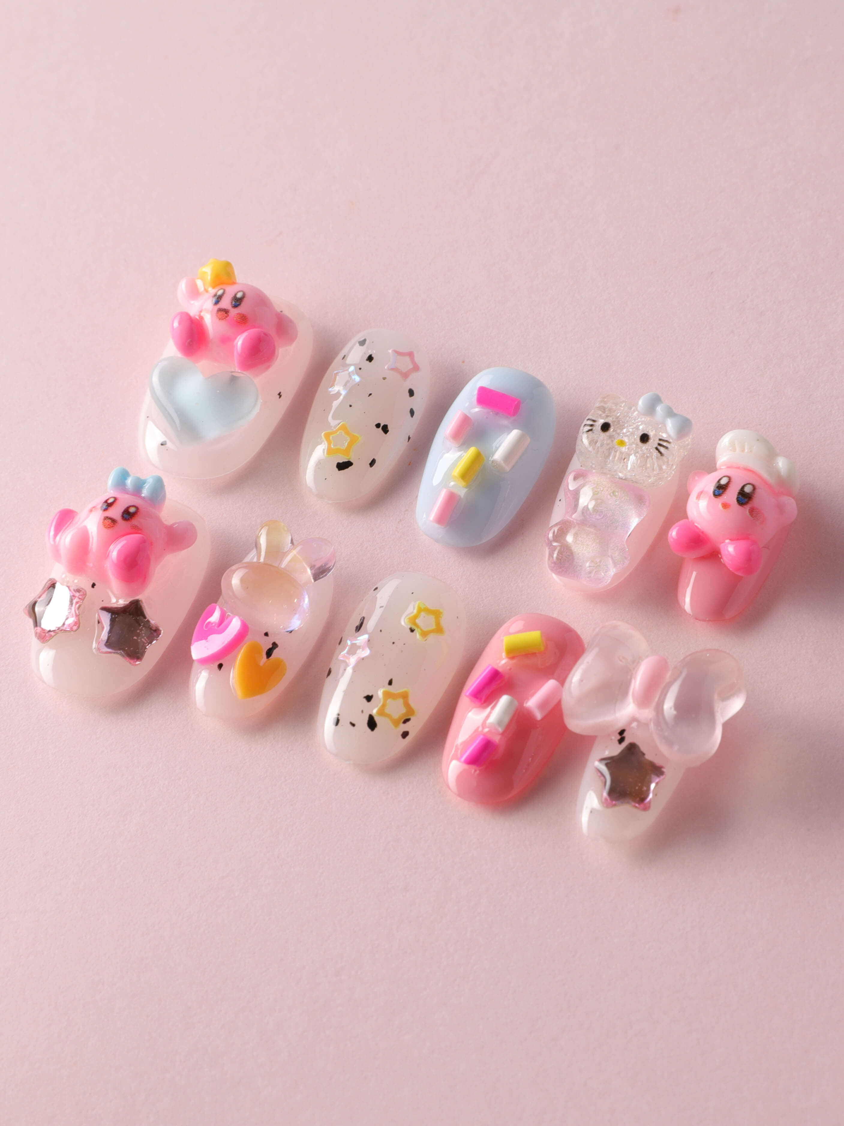 Kirby 3D shops nail art Press-on Nail Tips