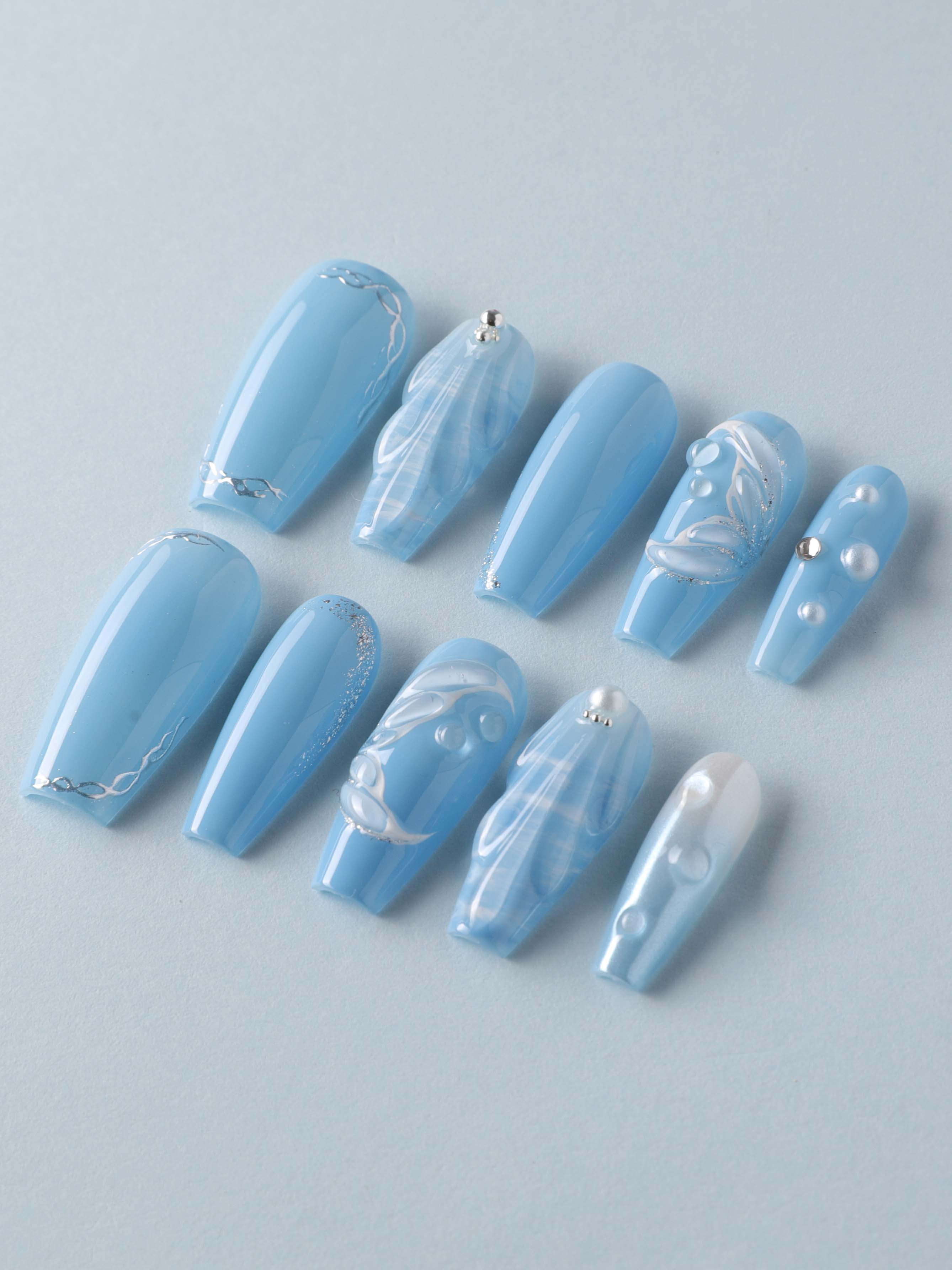 Mermaid Tale - Joyeenails - LX036 - XS / Medium Coffin