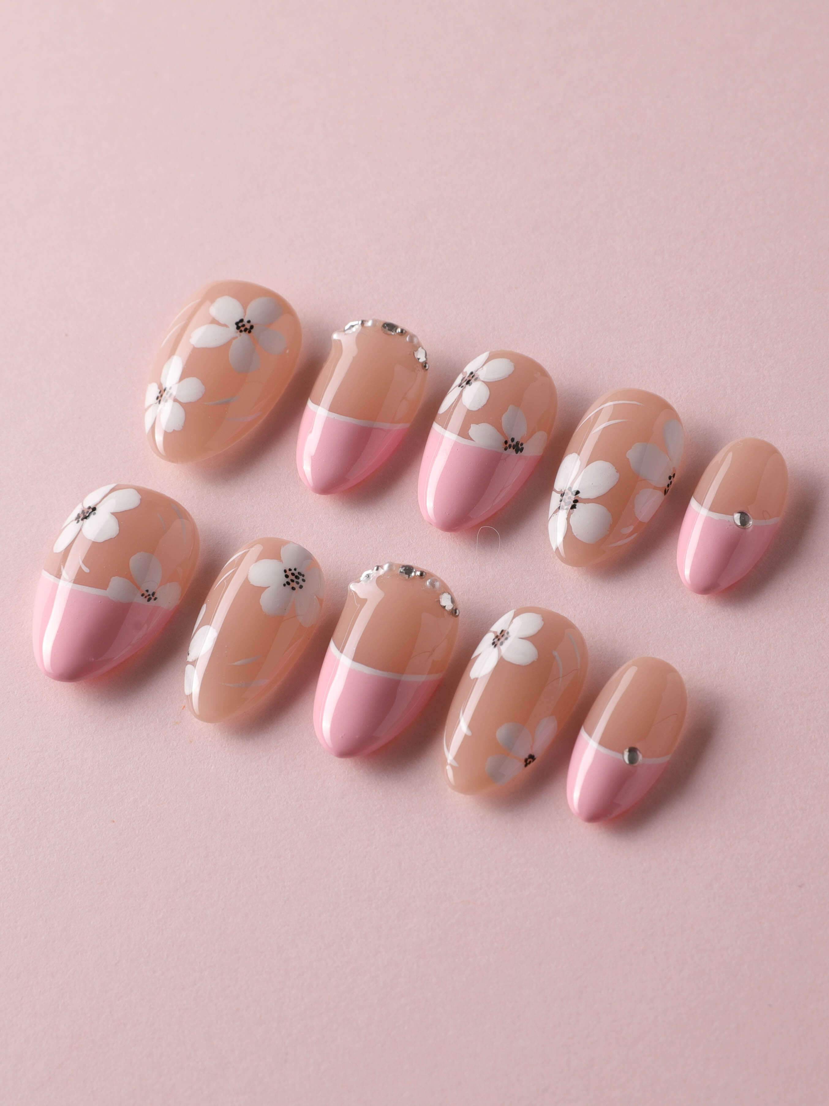 Sakura Fall - Joyeenails - FT016 - XS / Extra Short Almond