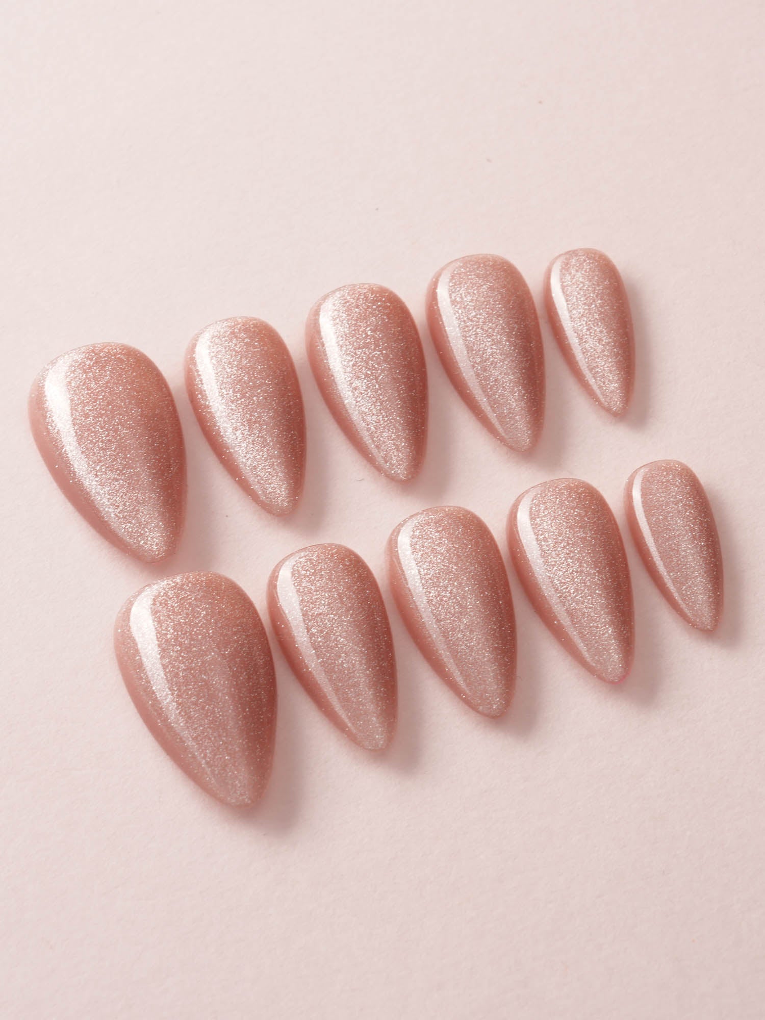 Nude Blush cat - eye - Joyeenails - CE001 - XS / Short Stiletto