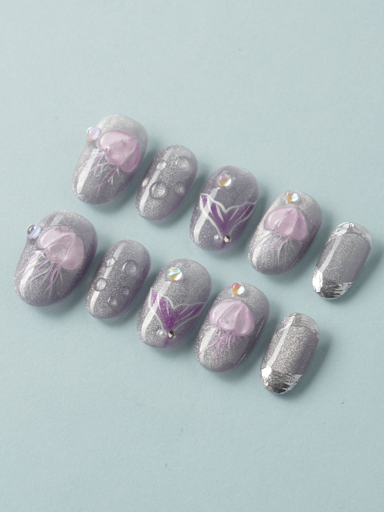 Dream Jellyfish - Joyeenails - LX034 - XS / Short Oval