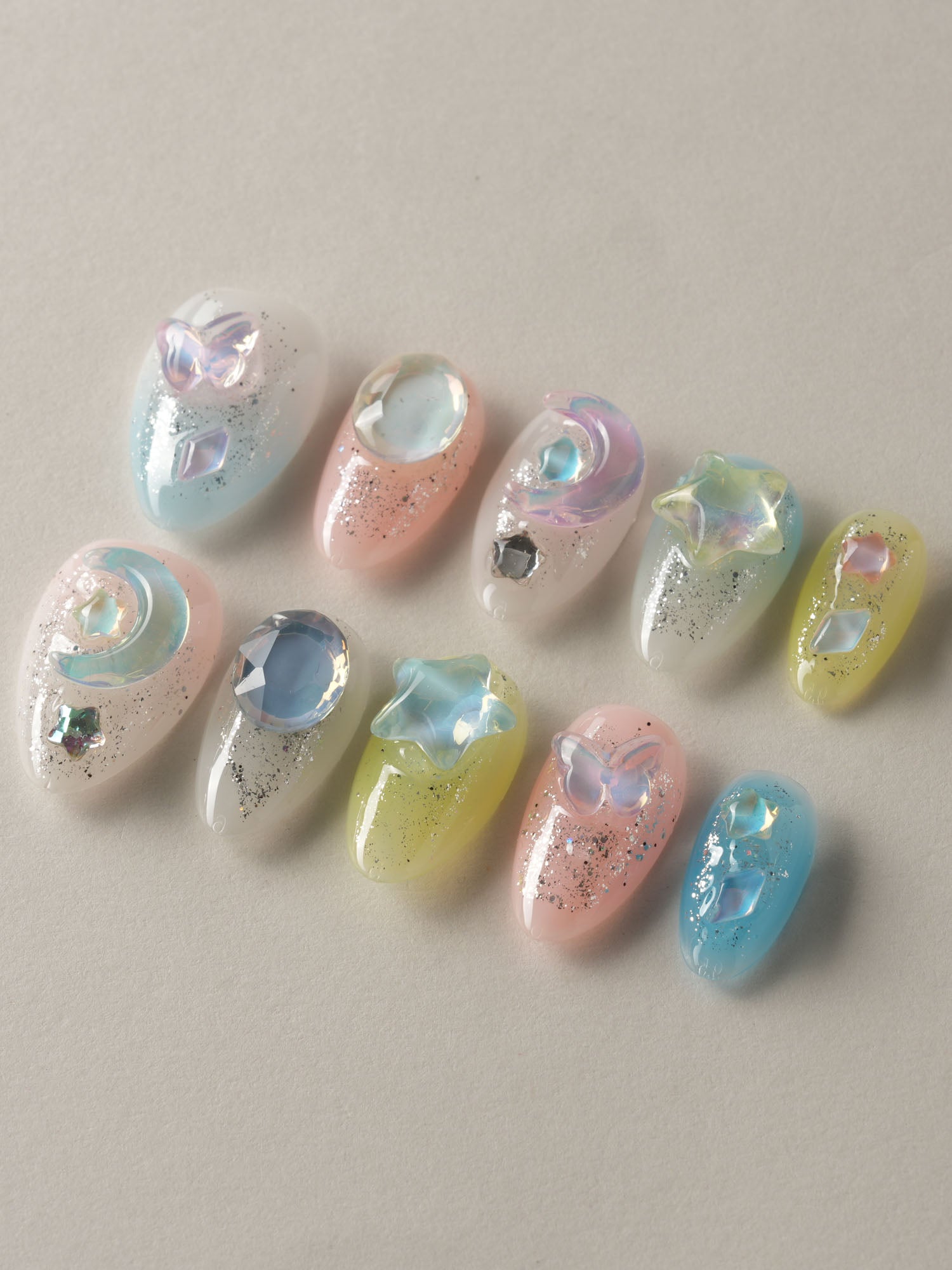 Moon Magic - Joyeenails - AN038 - XS / Extra Short Almond