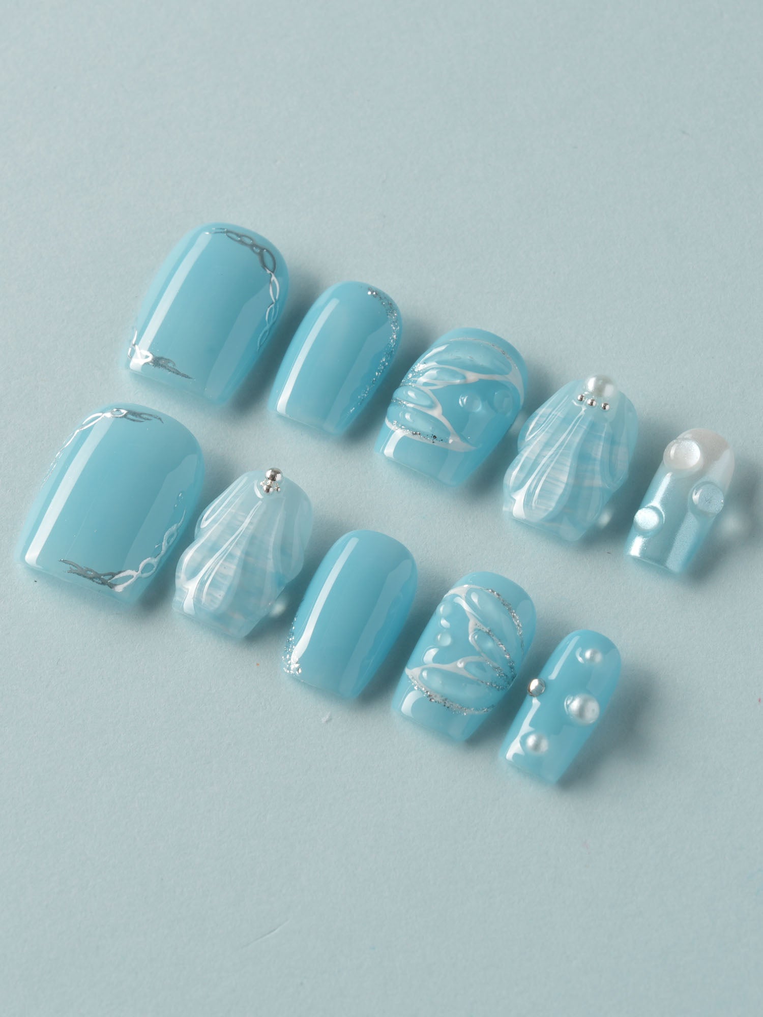 Mermaid Tale - Joyeenails - LX036 - XS / Extra Short Square