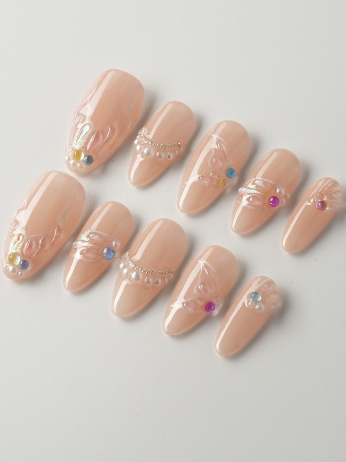 Mermaid Mudium Almond Press on nails | Ready to ship - Joyeenails - LX023 - Ready - S / Mudium Almond