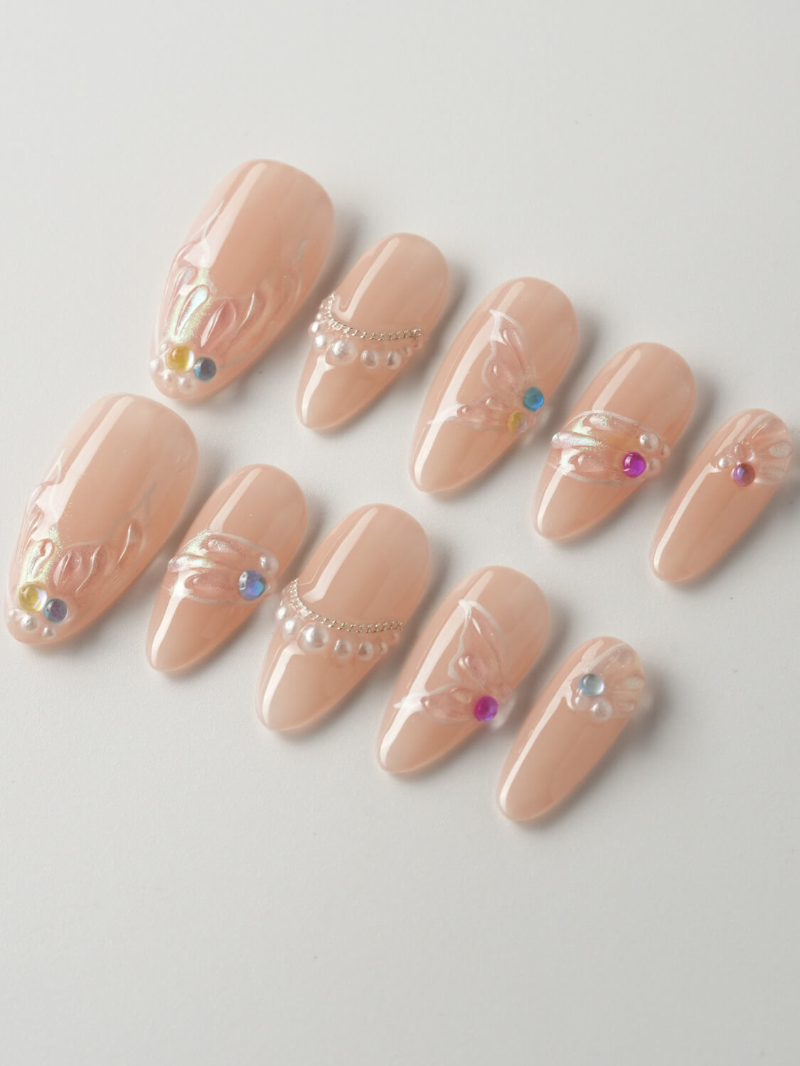 Mermaid Mudium Almond Press on nails | Ready to ship