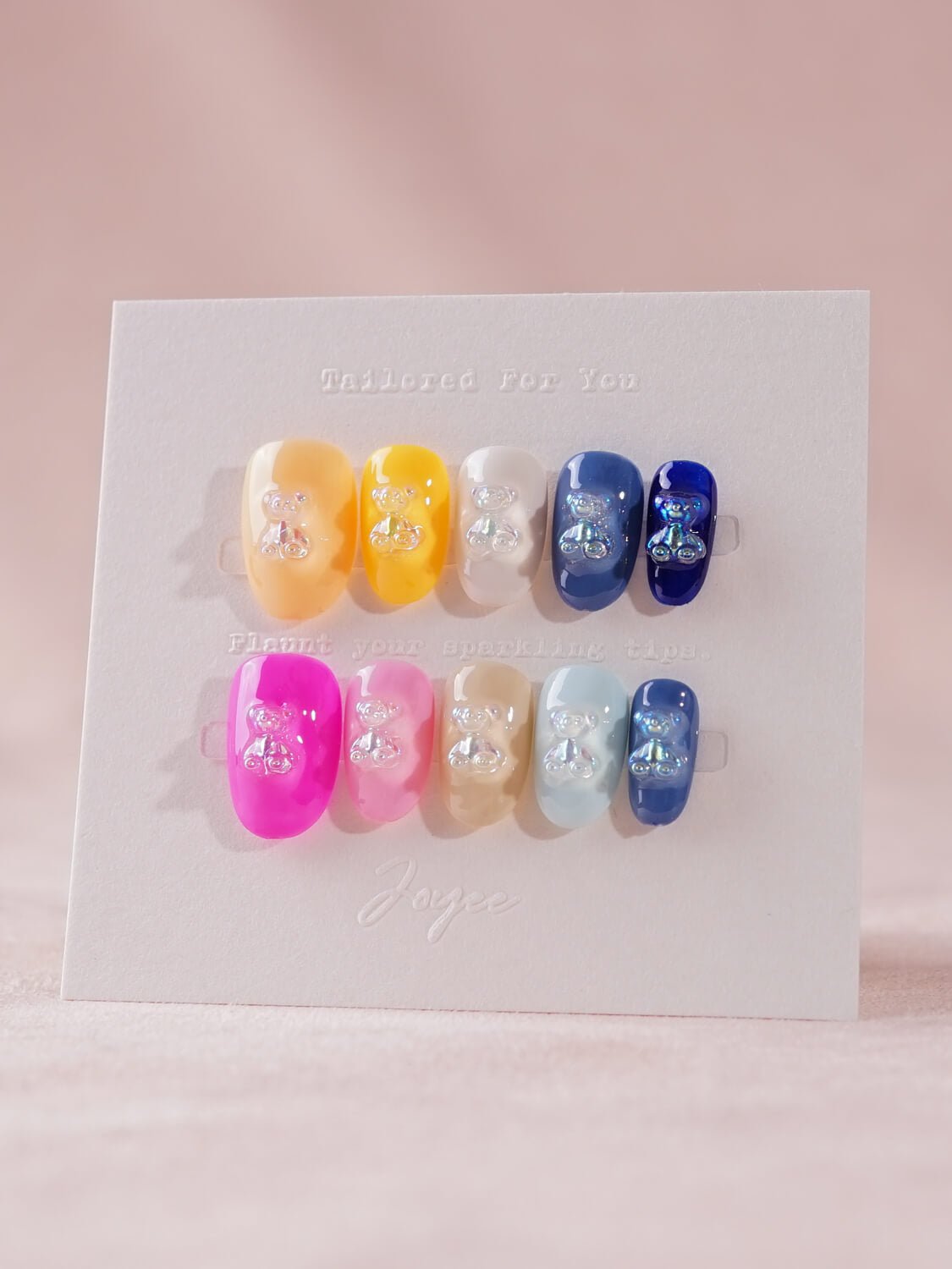 Rainbow Bear - Joyeenails - CU001 - XS / Short Oval