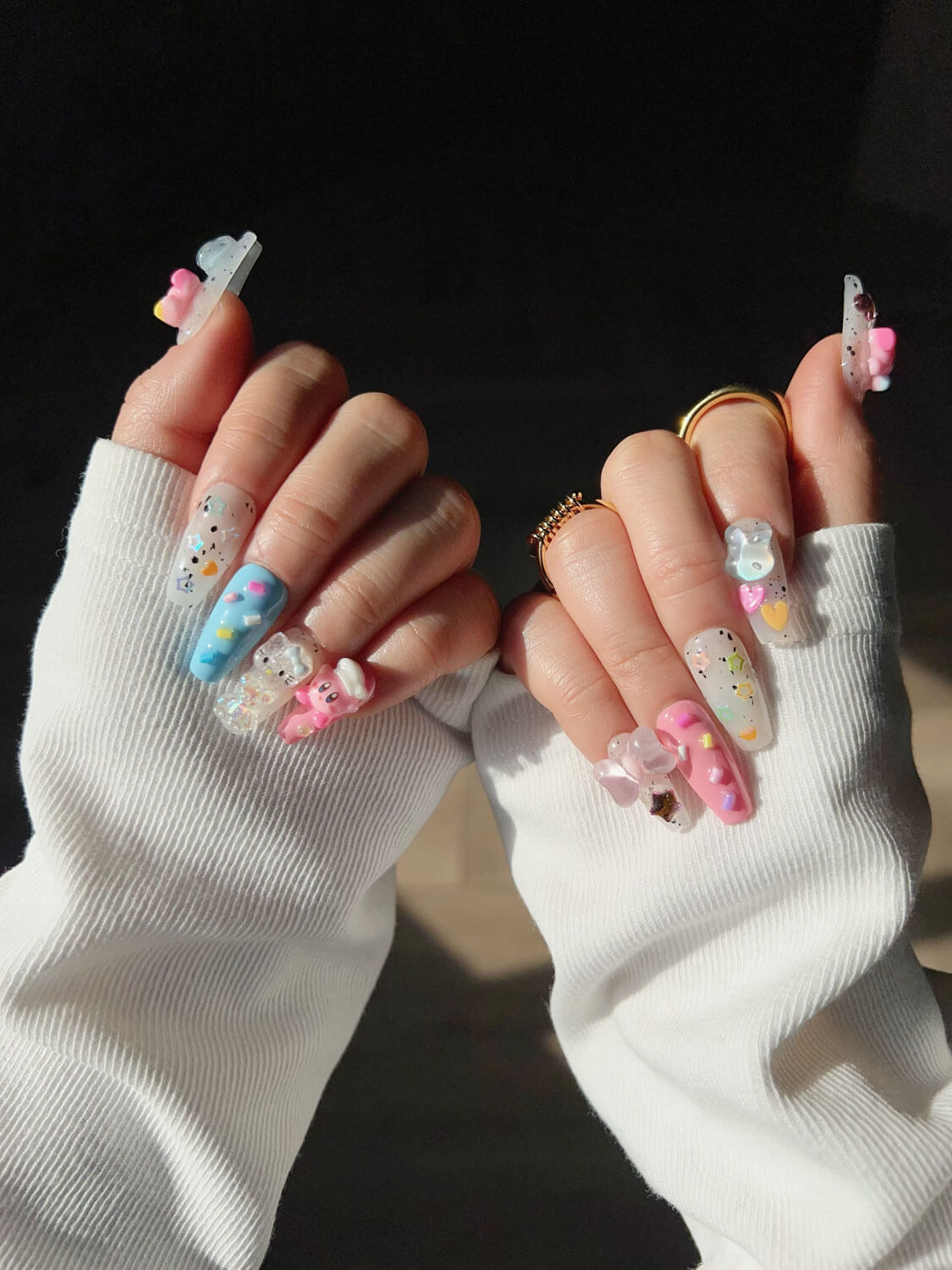 Kirby Stars Hand-made outlet Press On Nails Size L