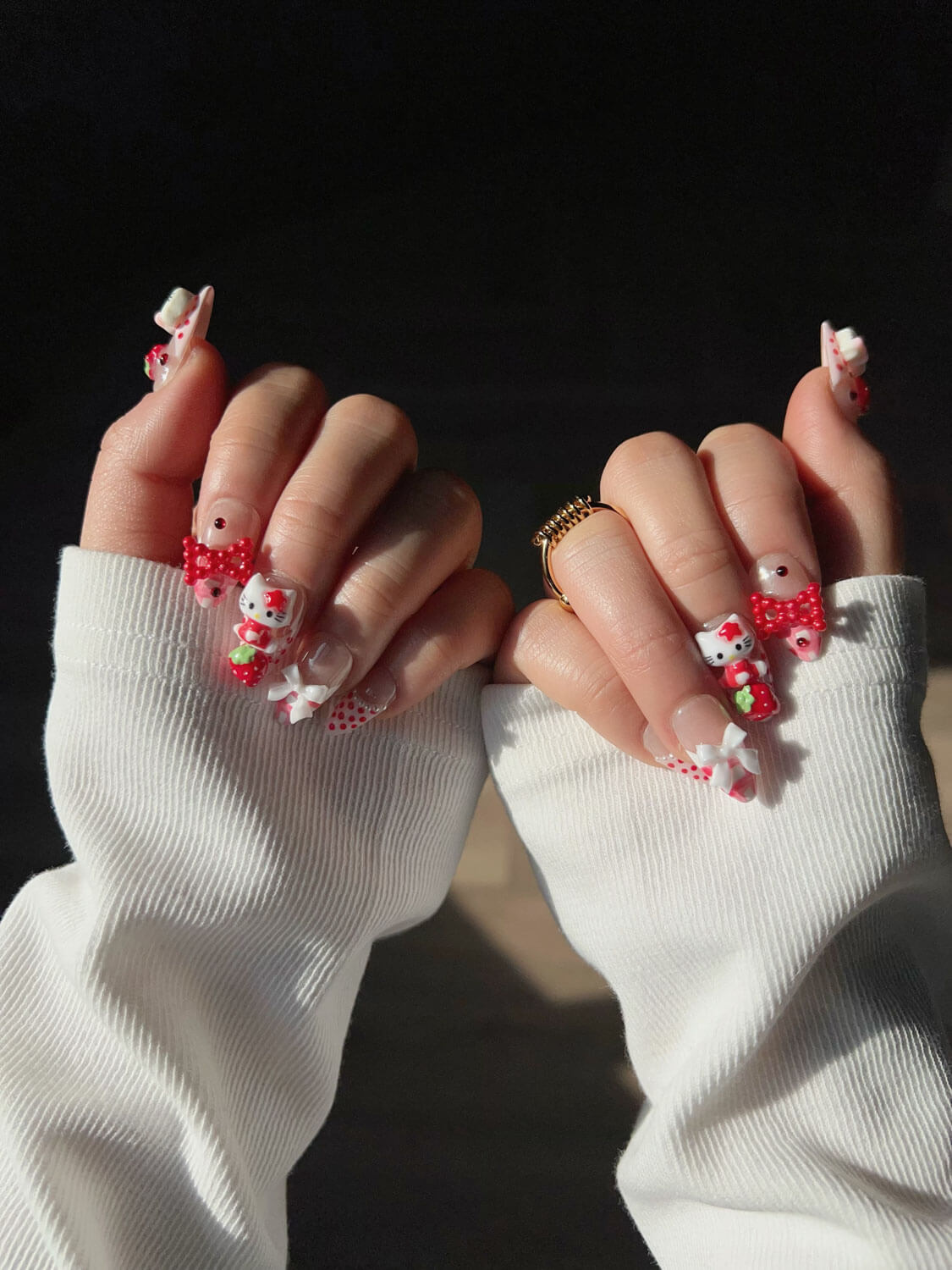 Red Kitty Nails Berry Darling Short Almond Nails | Ready to ship
