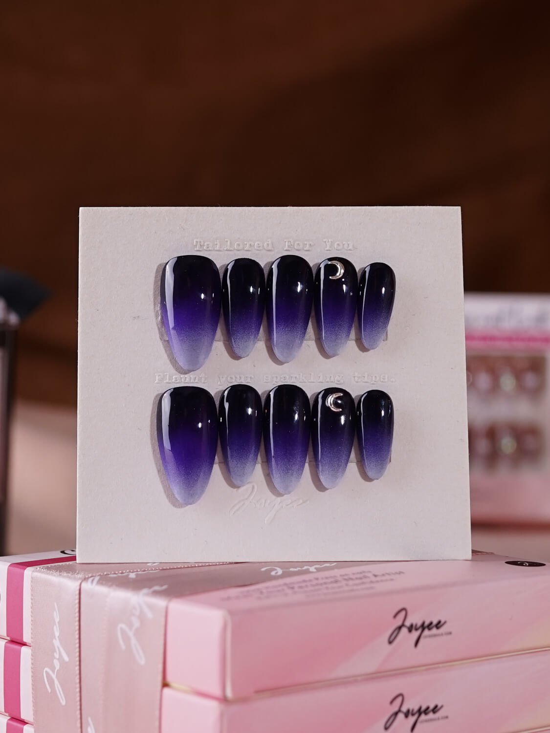 Dark Night Medium Almond Press On Nail Set | Ready to ship - Joyeenails - DO006 - ready - M / Medium Almond