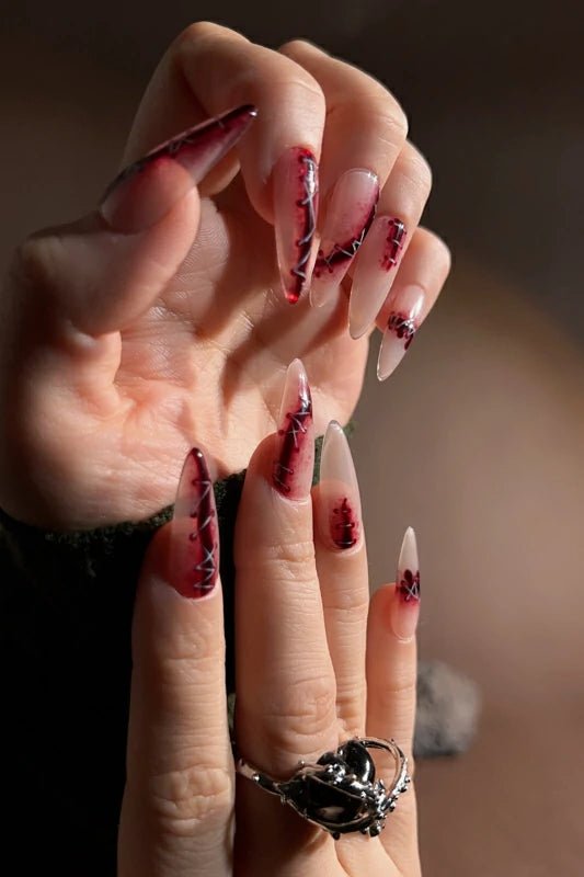 Bloody Scars Press on nails - Joyeenails - HW003 - S / Medium Stiletto