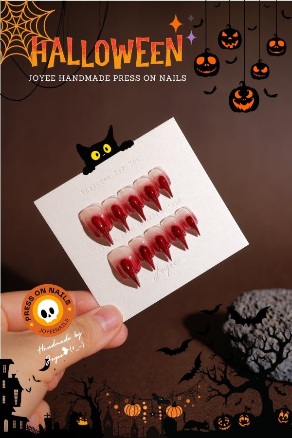 Joyee Evil cat Nails - Joyeenails - HW005 - S / Short Squoval