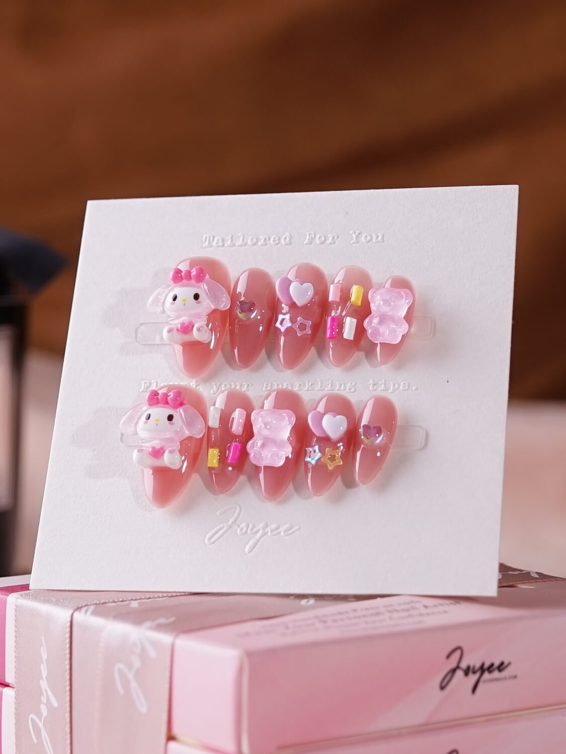 Pink Nails Candy Bear - Joyeenails - AN053 - XS / Short Almond