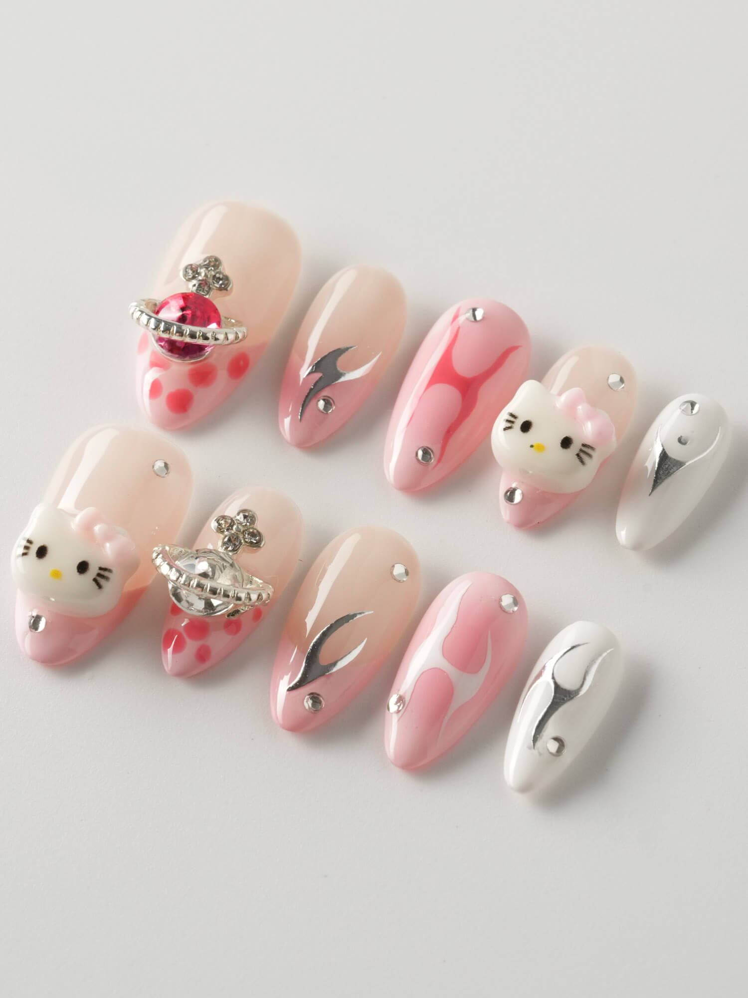 Barbie Kitty - Joyeenails - AN046 - 1 - XS / Short Almond