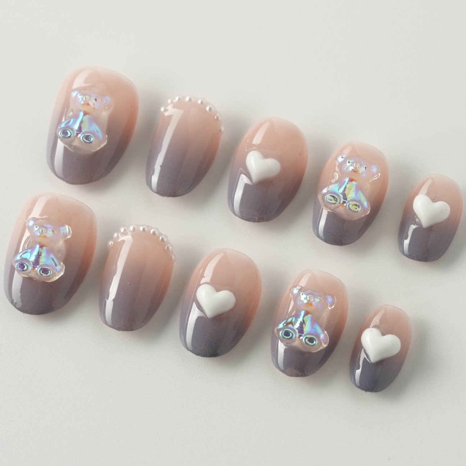 Bear Hug Nude Nails - Joyeenails - CU017 - XS / Extra Short Oval