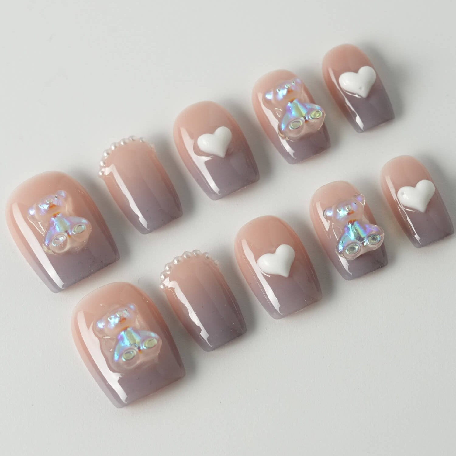 Bear Hug Nude Nails - Joyeenails - CU017 - XS / Extra Short Square