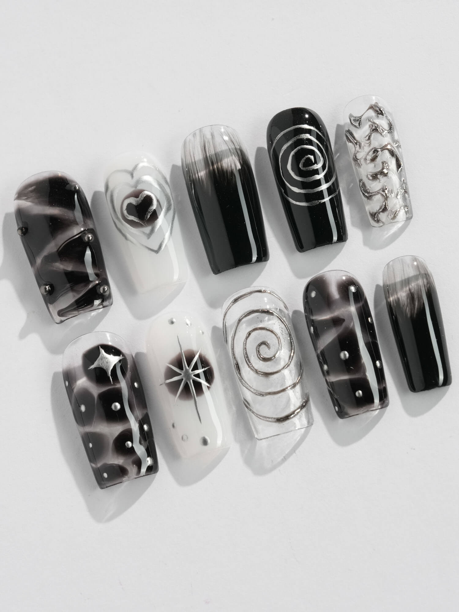 Black & Silver Void - Fiona W (Co - Creator) 🏆 - Joyeenails - DO033 - XS / Medium Square