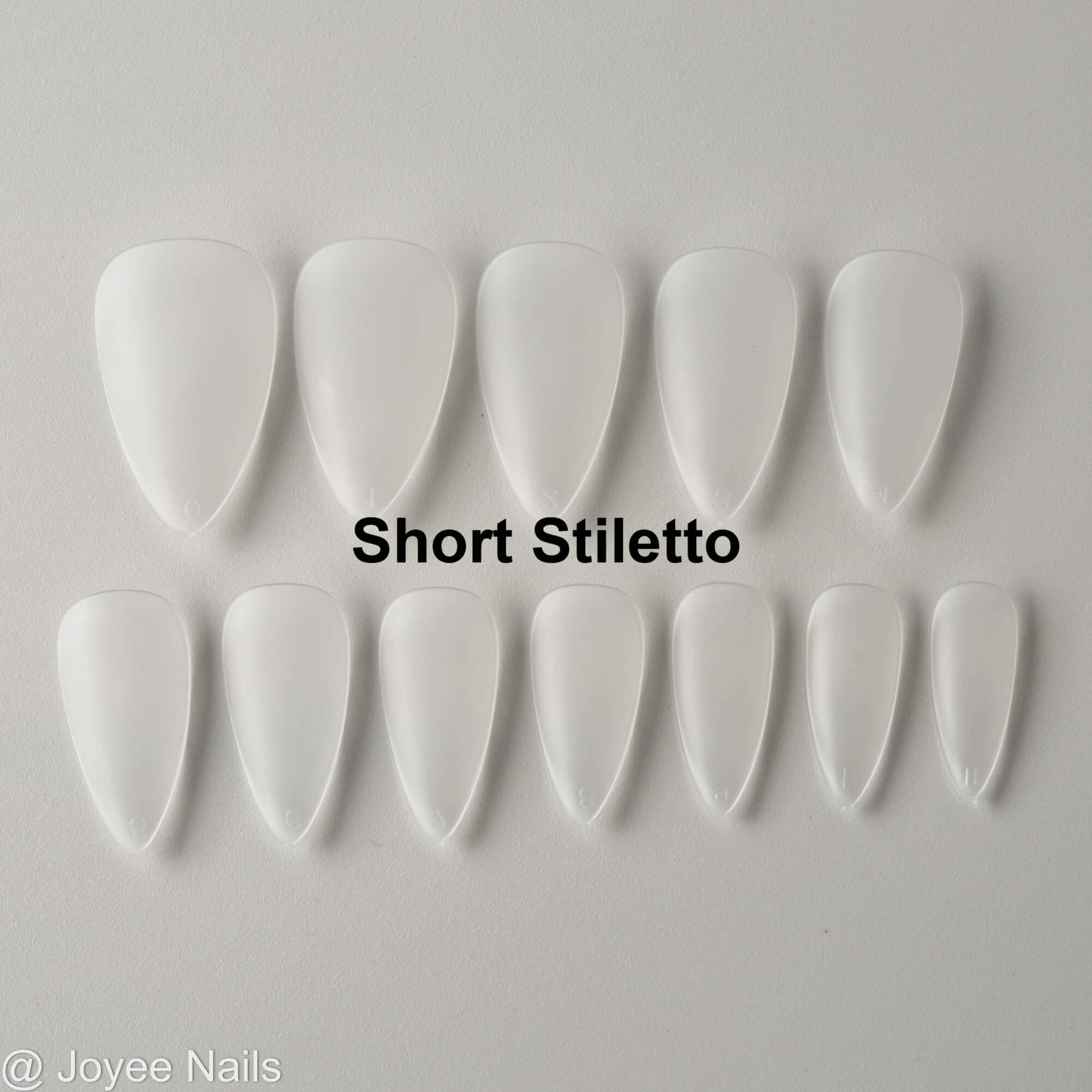 Blank Clear Nail Sizing kit - Joyeenails - NT010 - Short Stiletto