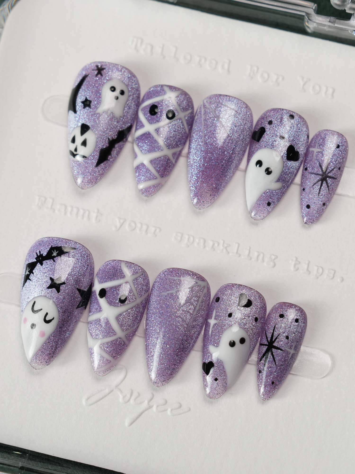 Boo Flicks - Purple - Joyeenails - HW022 - XS / Short Stiletto