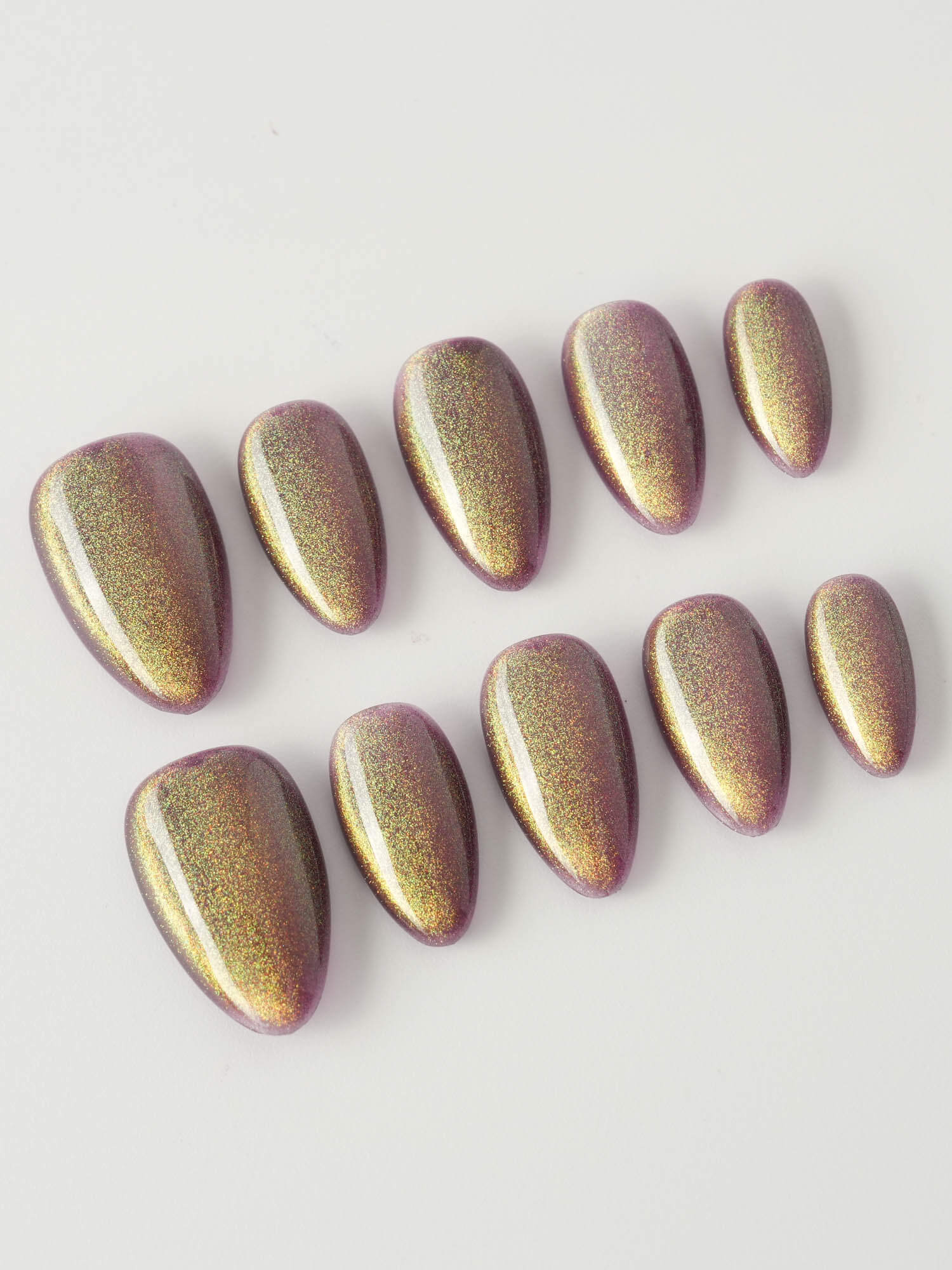 Brown Acrylic Cat - eye - Joyeenails - CE035 - XS / Extra Short Almond