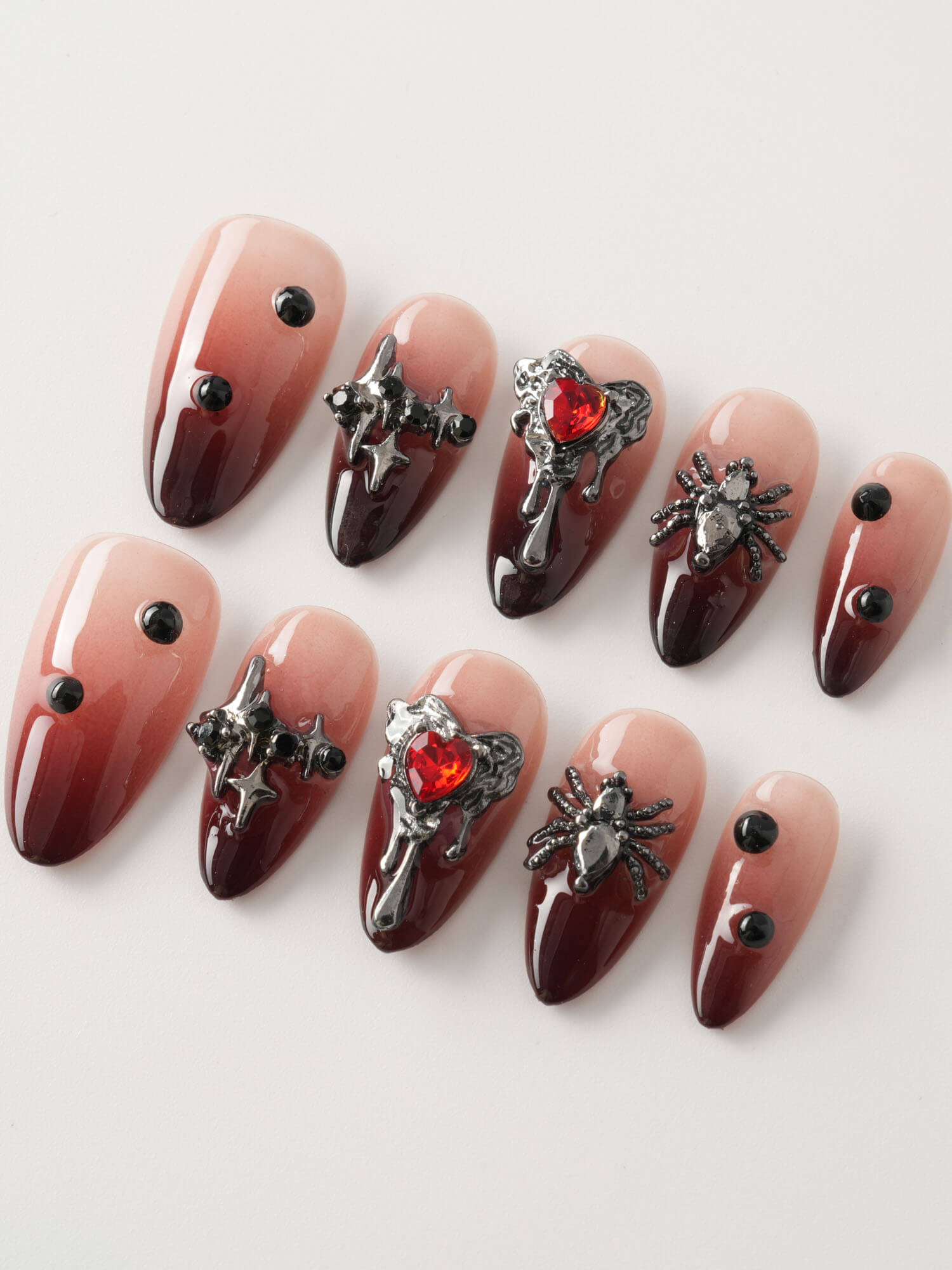 Crimson Veil - Joyeenails - HW024 - XS / Short Almond