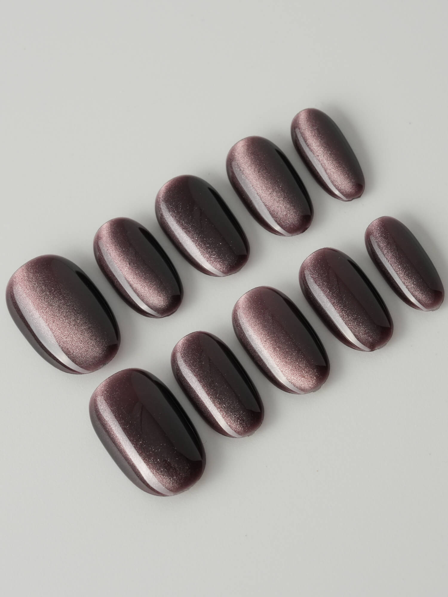 Chocolate Brown Cat - eye - Joyeenails - CE043 - XS / Short Oval