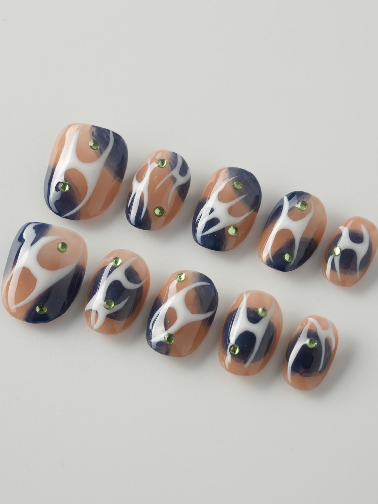 Blue Fire nails - Joyeenails - DO009 - XS / Extra Short Oval