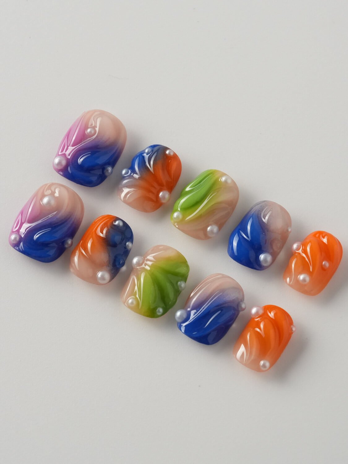 Color Burst - Joyeenails - CU047 - XS / Extra Short Squoval