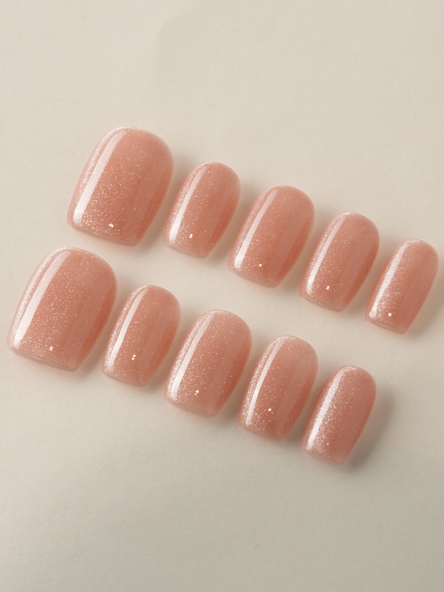 Nude Blush cat - eye - Joyeenails - CE001 - XS / Extra Short Square