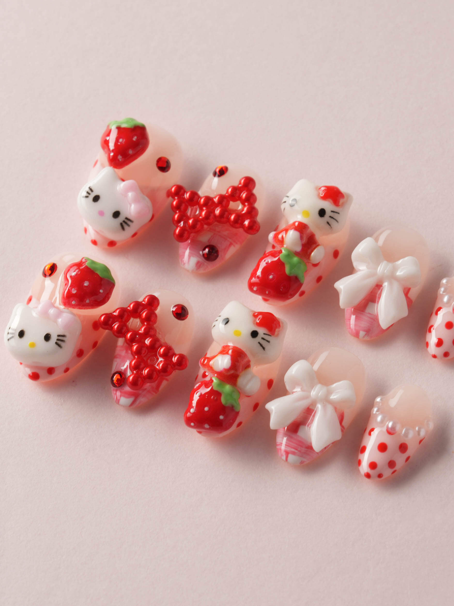 Red Kitty Nails Berry Darling - Joyeenails - AN047 - 1 - XS / Extra Short Almond