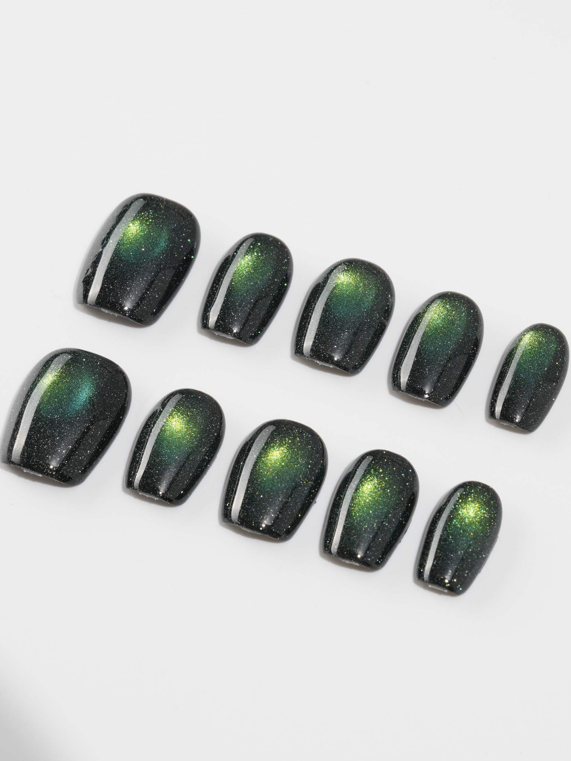 Forest Green Chase - Joyeenails - CE039 - XS / Extra Short Coffin