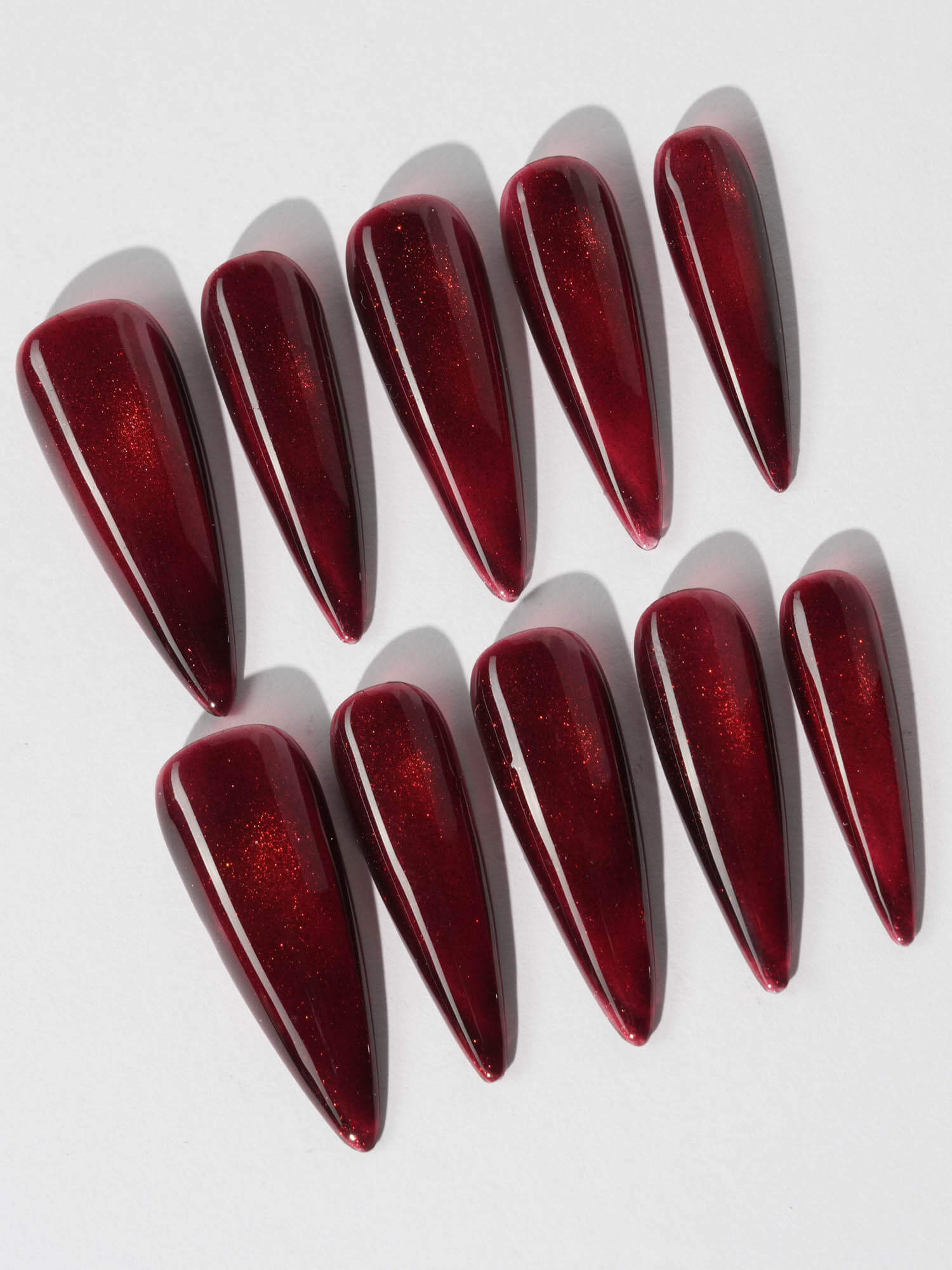 Deep Red Cat - eye - Joyeenails - CE031 - XS / Long Stiletto